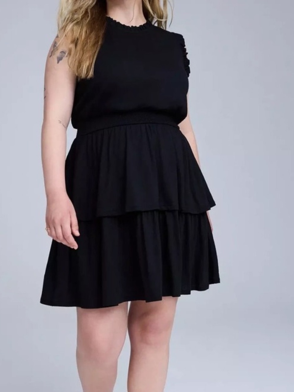 NWT Torrid Black Tiered Sleeveless Mini Dress